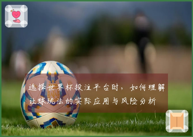 选择世界杯投注平台时，如何理解让球玩法的实际应用与风险分析